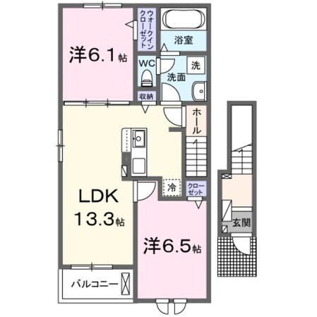 羽犬塚駅 徒歩83分 2階の物件間取画像